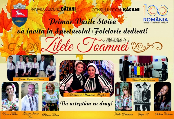 Băcani 2018, "Zilele Toamnei" Ediția a VI-a, 30 septembrie 2018